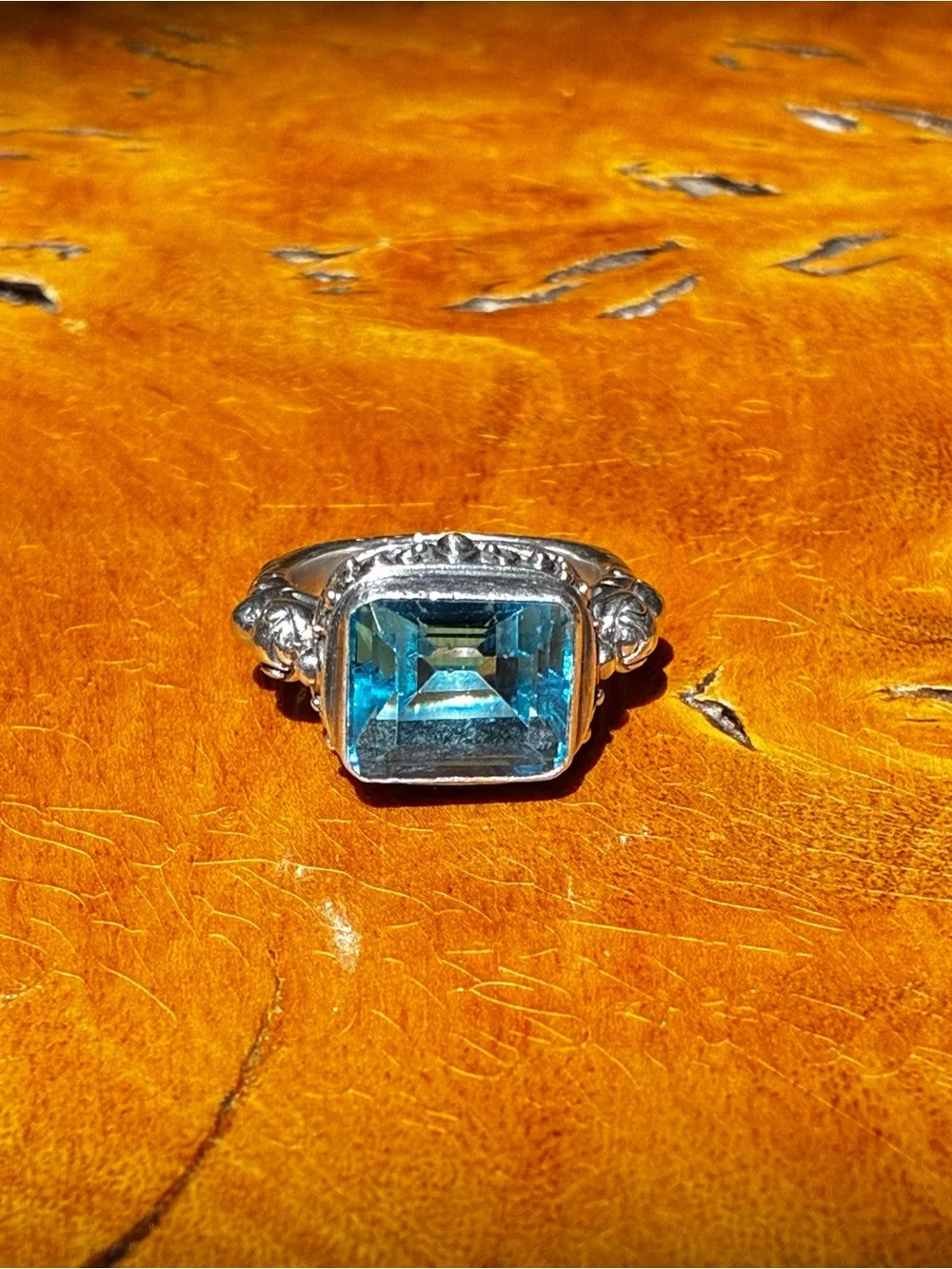 Blue Topaz Sterling Silver Ring - Classic Women's Statement